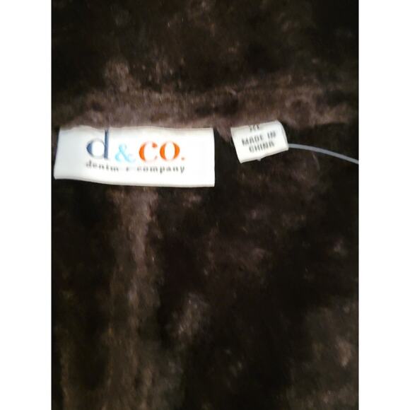 Denim & Co Brown Layer Vest XL Women's Faux Suede Fur Trim Pockets Winter Sporty - Picture 5 of 13